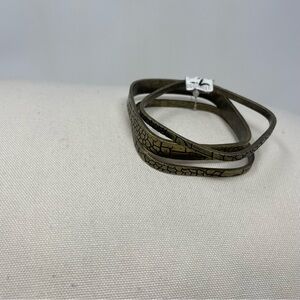 Source Unknown Antiqued Bronze Crackle Stackable Bangle Set